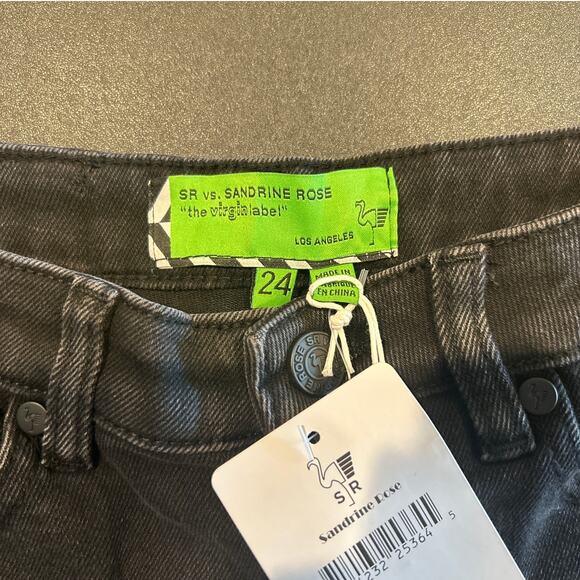 NWT Free People x Sandrine Rose Distressed Jeans, Black, Women's Size 24 - Picture 6 of 8